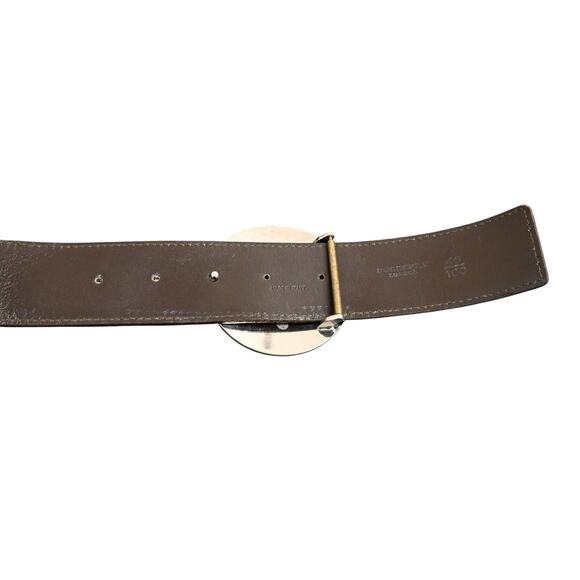 Burberry Brown Pebbled Leather Adjustable Silver Buckle Belt Size 40 / 100